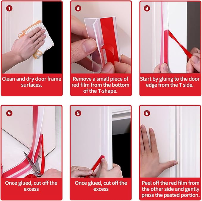 2024 Updated 29.5Ft T-Shaped Clear Weather Stripping Door Seal, Door Draft Stopper Silicone Seal Strip, Door Weather Stripping for Doors Windows and Shower Glass Gaps (29.5 Ft)