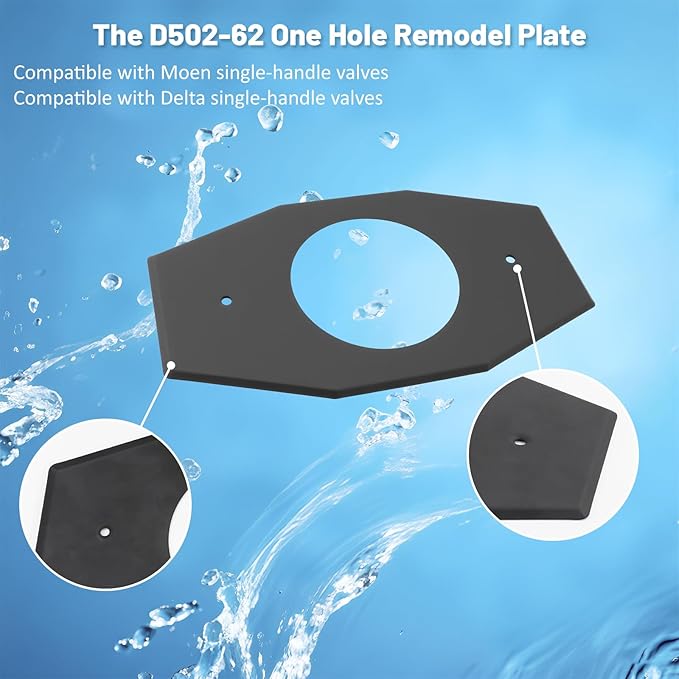 One-Hole-Remodel-Cover-Plate Compatible with Moen and Delta Bathtub and Shower Valves, Renovation Shower Cover Plate Replace 2 Handle or 3 Handle Shower（1-Pack）