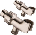 2PCS Universal Handheld Shower Head Holder - Adjustable Arm Mount Bracket With Brass Swivel Ball, Stand - Brushed Nickel