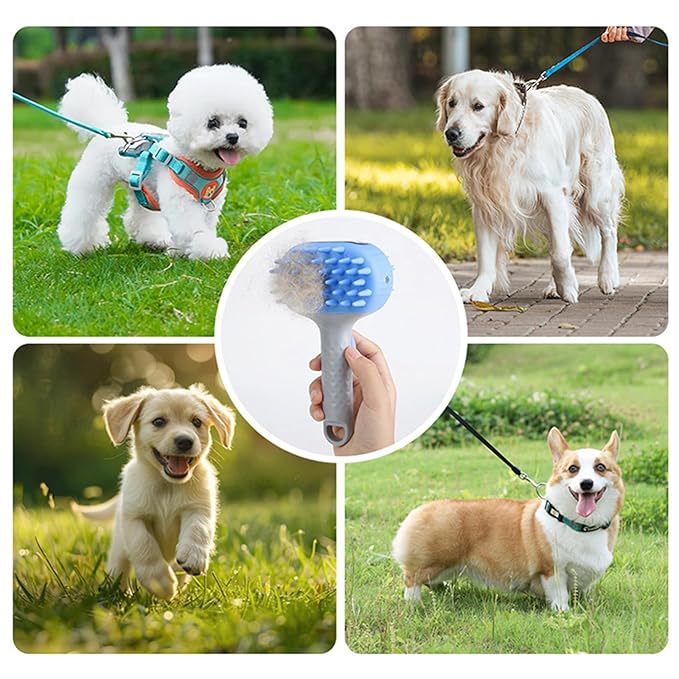 Multiple Dog Brushes, Dog Wash Brushes, Pet Grooming Brush Baths Massage Comb Depth Cleansing Silicones Bristles Nonslip Grip For Various Size Waterproofed Pet Grooming Tool