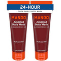Mando Odor Shield Body Wash - 24 Hour Control - Removes Odor Better than Soap - SLS Free, Paraben Free, Skin Safe - 8.5 Ounce (Pack of 2) (Bourbon Leather)
