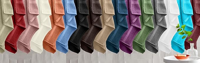 DAN RIVER Bath Towels Set of 4, 27 x 54 Inches, 100% Cotton, Larger & Lighter Weight, Quicker to Dry, Super Soft and Absorbent, Ideal Black Bath Towels for Daily Use