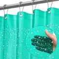 Green Holographic 3D EVA Shower Curtain Liner Glitter Star, 72x72 Premium Light Weight Plastic Bathroom Shower Curtain with Rustproof Metal Grommets for Shower Stall, Bathtubs(No Hooks)