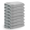 Nugilla Makeup Remover Cloths, 8 Packs Makeup Remover Towels Reusable Face Wash Cloth, Soft Microfiber Face Cloth for Women(Light Grey)