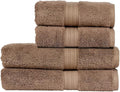 Christy Renaissance 4 Piece Brown Towel Set | 100% Egyptian Cotton | Luxury Bathroom Towels | Soft and Super Absorbent | 675 GSM | 2 Bath 2 Hand | Mink