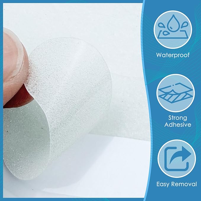 S&X 24 Pcs Anti Slip Shower Stickers, Invisible Clear High Traction Bathtub Strips, Wave Shape Safety Decals for Bath Tub Shower Wet Tiles & Stairs with Scraper