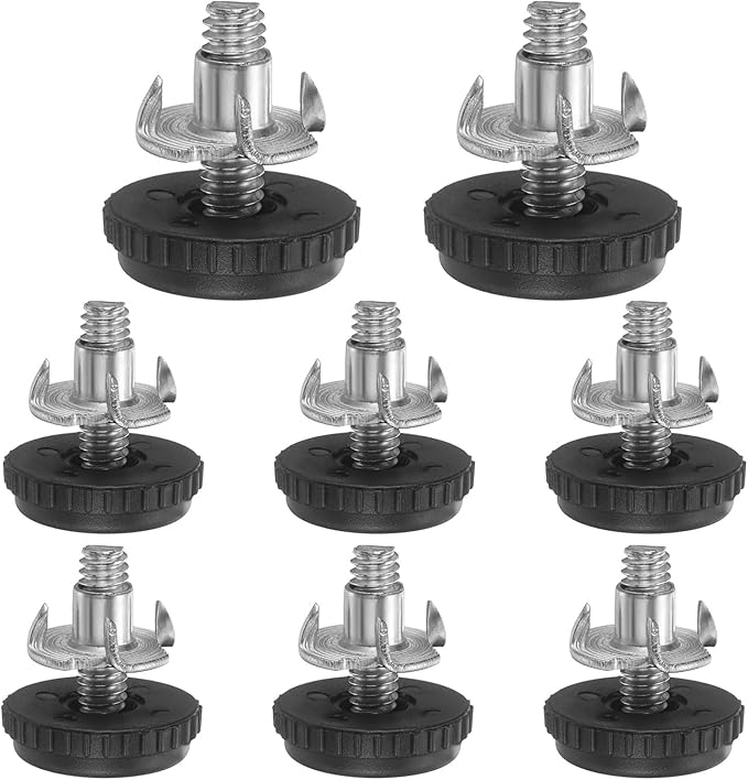 uxcell 1/4"-20 Thread Furniture Feet Levelers, 8Set 20mm L Adjustable Furniture Feet Screw in Threaded Leveling Leg Screw on Chair Foot Glides Leveling for Table Chair Cabinet Black