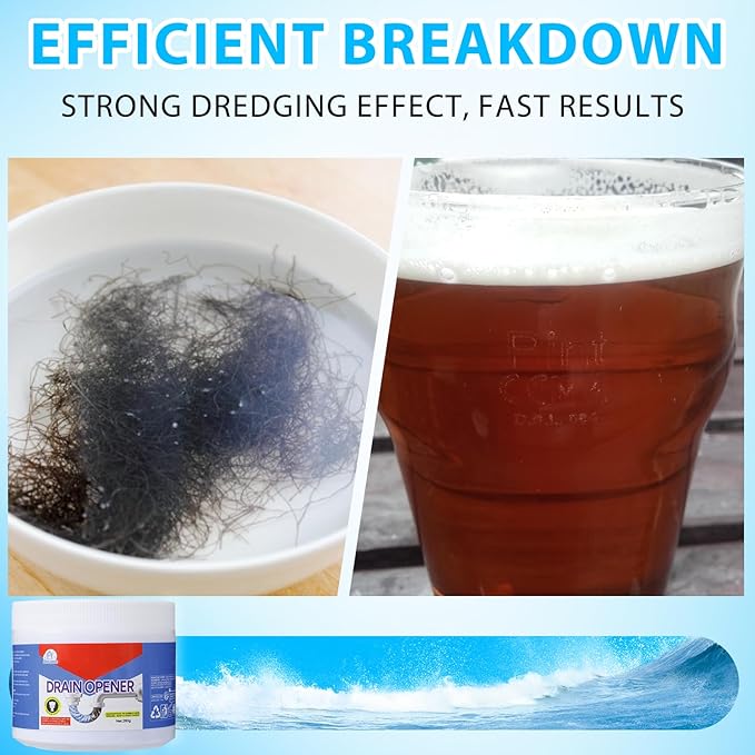 BELL BIRDCrystal Lye Drain Opener, Drain Opener,Pipeline Dredging Agent, Crystal Lye Drains Cleaner, Drains Clog Remover Agent, Unclogs Bathroom and Kitchen Sinks,Shower Pipes (260g/1Pcs)
