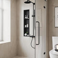 Neodrain 8X36 Inch Matte Black Three Layers Shower Niche, Stainless Steel NO Tile Needed Recessed Shelf for Bathroom Storage, 3-Tier Recessed Built-in Wall Niche