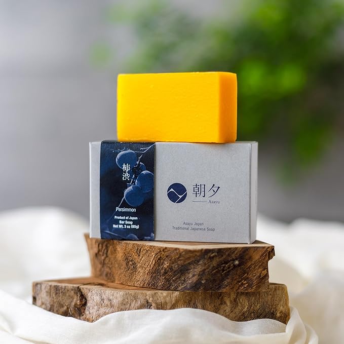Asayu Japan Persimmon Body Soap - 1 Bar, 85g, For Men and Women, Gentle on All Skin Types, Natural Body Odor Soap
