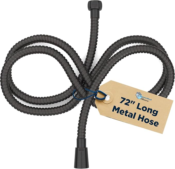 HammerHead Showers Solid Metal Shower Hose Attachment for Showerhead, Extra-Long 72-Inch Universal Replacement Hose for Hand held Shower, Oil Rubbed Bronze