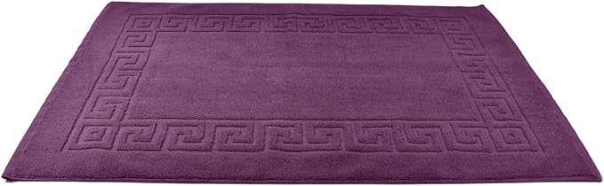 DAN RIVER Greek Cotton Bath Mats Set of 2 – Not a Bathroom Rug, Ultra Soft, Highly Absorbent & Machine Washable Bath Mat Towel for Bathroom Floor Mat – Durable, Quick-Dry, 21x34 Inches, Purple