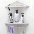 Shower Corner Shelf, 10'' Corner Shower Shelf with Towel Bar & Hooks, 2-Pack 304 Stainless Steel Recessed Bathroom Shelves, No Drilling for Tiled Wall (Brushed Nickel)