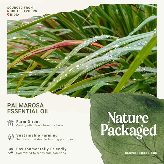 Palmarosa Essential Oil Direct from Norex Flavours India for Skin and Aromatherapy - Aceite de Palmarosa for Candle Scent for Candlemaking and Soaps (15ml)