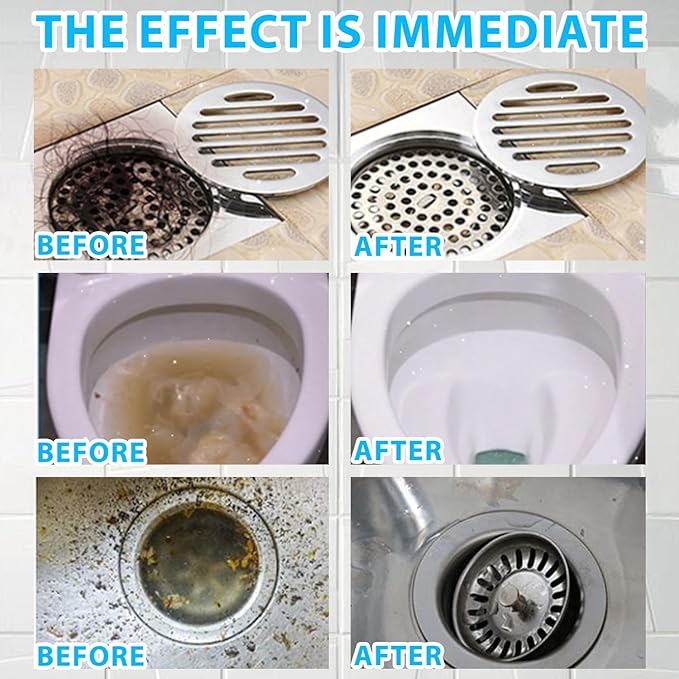 BELL BIRDCrystal Lye Drain Opener, Drain Opener,Pipeline Dredging Agent, Crystal Lye Drains Cleaner, Drains Clog Remover Agent, Unclogs Bathroom and Kitchen Sinks,Shower Pipes (260g/1Pcs)