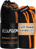 illusion Small Microfiber Gym Towels for Men and Women Active Sports (32" L x 16''W)-Lightweight Quick Dry Gym Towel for Sweat-Workout Towels Ideal for Yoga, Camping, Running, and Outdoor Activities