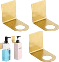 Segbeauty Stainless Soap Bottle Dispenser Holder,Pack of 3 Dia 1.1in 2.8cm Drill-Free Dispenser Holder Wall Mounted Rack, Adhesive Wall Mount Bottle Holder for Bathroom Toilet Kitchen Gold
