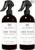 Muse Apothecary Linen Ritual - Aromatic, Soothing, and Relaxing Linen Mist, Laundry and Fabric Spray - Infused with Aromatherapy Essential Oils - 8 oz, Tonka Bean + Amber + Warm Cedarwood, 2 Pack