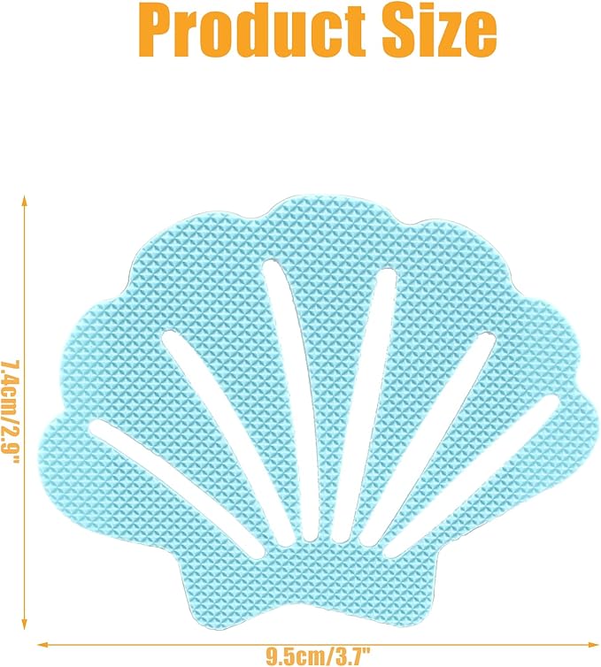 Bathtub Stickers Non Slip, Shell Shaped Tubs Safety Shower Treads, Adhesive Sticker for Bathroom Bathtub, Shower Floor,Blue (12Pcs)