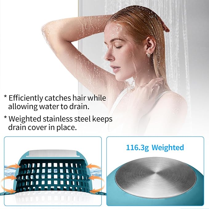 Shower Drain Hair Catcher Bathtub Drain Cover Shower Protector for Pop-Up & Regular Drains