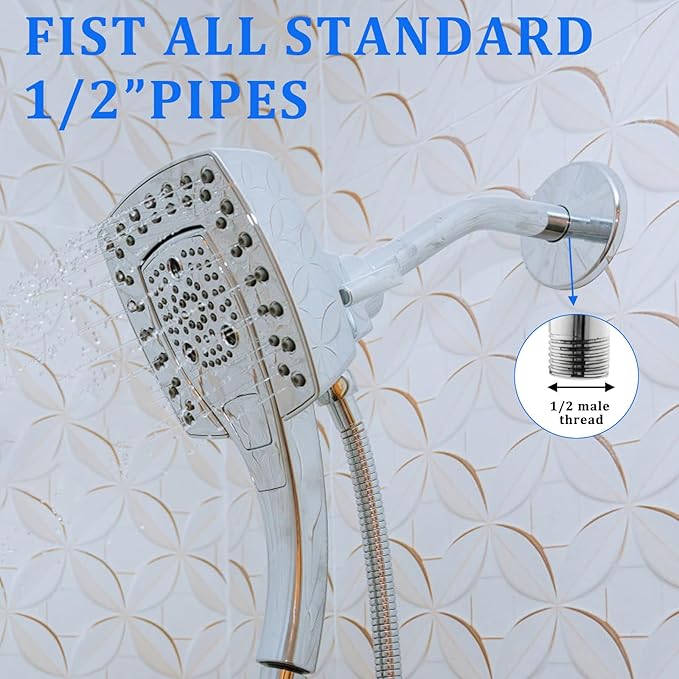 4 Inch Shower Arm Flange Oversized Plumbing Cover Plates, Universal Extra Large Replacement Escutcheon Cover Plate for Covering Gaps, Holes, Fits All Standard 1/2" Pipes, Chrome(2 PACK)