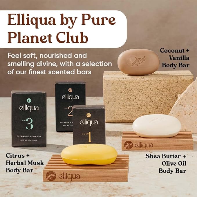 Elliqua Triple Milled Body Bar Soap – No.0 – Unscented – Made in USA – Vegan, Plastic-Free, Natural, Eco-Friendly, Long-Lasting, Cruelty-Free – No Parabens or Sulfates