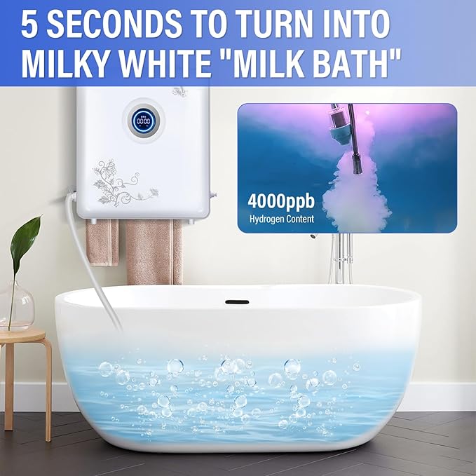 Nano Hydrogen Rich Moisturizing Bubble Bath Machine Above 4000ppd Molecular Hydrogen-Rich Water Bath Spa Bath Machine for Skin Health ﻿