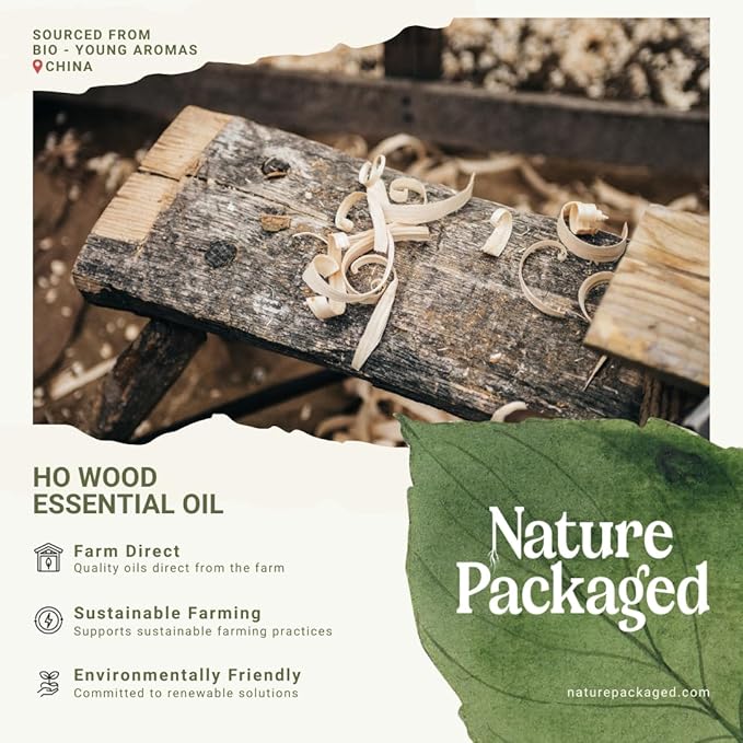 Ho Wood Essential Oil Direct from Malagassi - Ho Wood Essential Oil for Diffusers, Candle-Making, Soap-Making, Aromatherapy, for Skin and Hair (8oz)