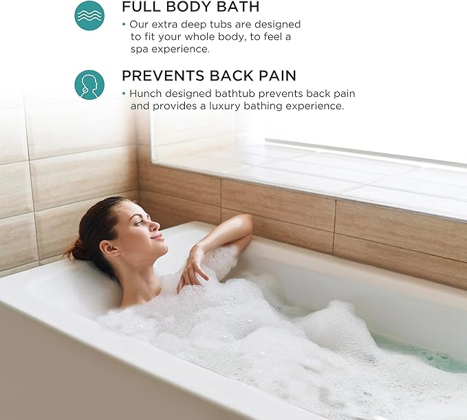 Fine Fixtures Acrylic, Fiberglass Alcove Soaking Bathtub with Integral Apron Front - Drain Included (72" x 32", Left Hand, White)