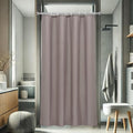 AooHome Fabric Solid Shower Curtain Liner for Hotel, Small Size Durable Shower Curtain with Hooks, Weighted Hem, Waterproof, Chocolate, 48x72 Inch