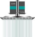Square Rain Shower Head, High Flow Stainless Steel,Work with any decorative style，All Metal Rainfall Shower Head (Brushed Nickel, 10)
