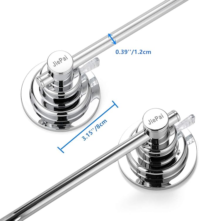 JiePai Suction Cup Towel Bar 16 Inch,Removable Vacuum Suction Towel Holder Suction Towel Rack for Bathroom Kitchen