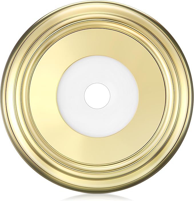 Enhon Metal Tub Spout Cover Ring, Bathroom Faucet Remodeling Wall Plate with Foam Gasket, 1-1/2 Inch ID and 3-5/8 Inch OD (Polished Brass)