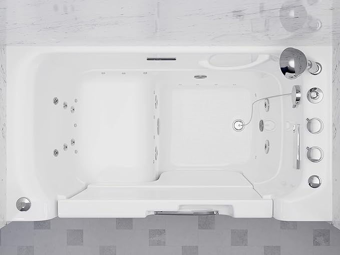 ANZZI Walk In Tub for Seniors 29"x53" Right Drain ADA Wheelchair Accessible - 30 Therapeutic Jets, Quick Fill Faucet, Aromatherapy, Chromatherapy - Compact Design | 2953WCRWD