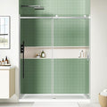 48" x 72" Frameless Sliding Shower Door, (1/4") Tempered Glass, Heavy-Duty 304 Stainless Steel Hardware, Adjustable 46-48" Width, Silent φ45 Rollers & 6" Handle, No-Leak F-Type/Bubble Seals