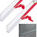 2 Pcs Long Clear Vinyl L-Type Seal Strip with Pre-Applied Self Adhesive Shower Threshold Water Dam Barrier Bathroom Glass Door Seal Strip for Gap Frameless Shower Door