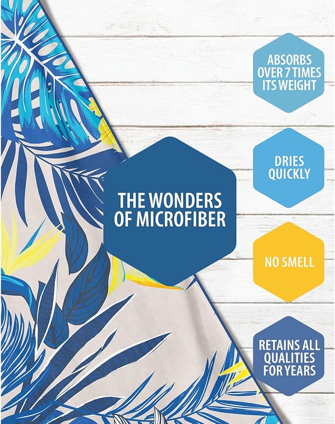 VENTURE 4TH Microfiber Beach Towel: Quick-Dry, Compact, Sand-Free, Absorbent, Sandproof and Lightweight - Perfect for Camping, Beach, and Roadtrips (Hibiscus Design | 35x78 inches)