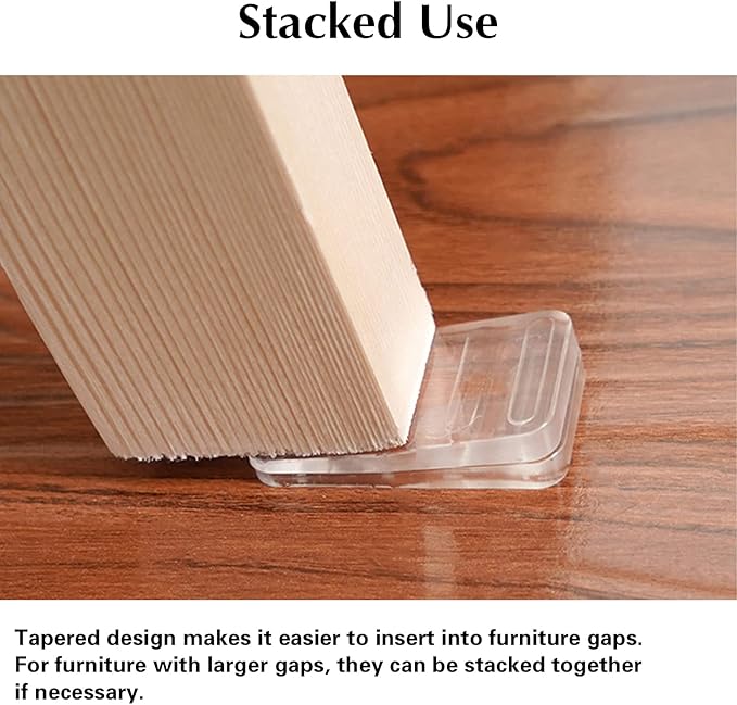 8 Pcs Table Wedge Clear Shim, Plastic Shims Levelers Adjustable Blocks Furniture Wedges, Leveling for Hot Tub Toilet Restaurant Appliance Door Stops, Trimmable Fix Highest Side 1/4" (6.5mm)