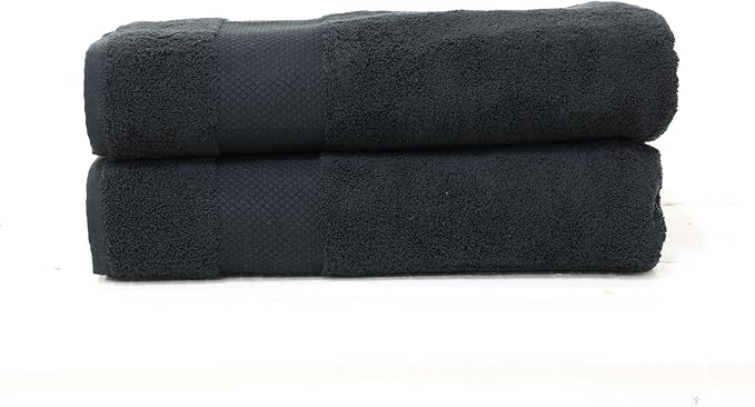 Hencely Bath Sheet Set of 2 - (35x64 Inches) - Luxury Extra Large Oversized Towels, 100% Cotton - Quick Dry, Highly Absorbent, Super Soft - Ideal for Spa, Hotel, Bathroom - (Bath Sheets 2 Pack, Black)