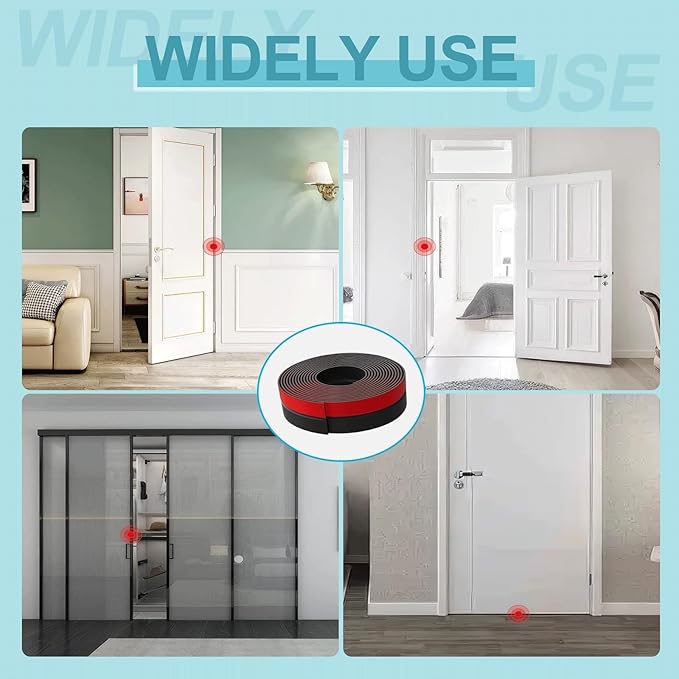 10FT Weather Stripping Door Seal - 2" Silicone Door Draft Seal Tape for Gaps Under Door Weatherstripping Sweep Stopper for Bottom of Shower Door/Sliding Glass Door