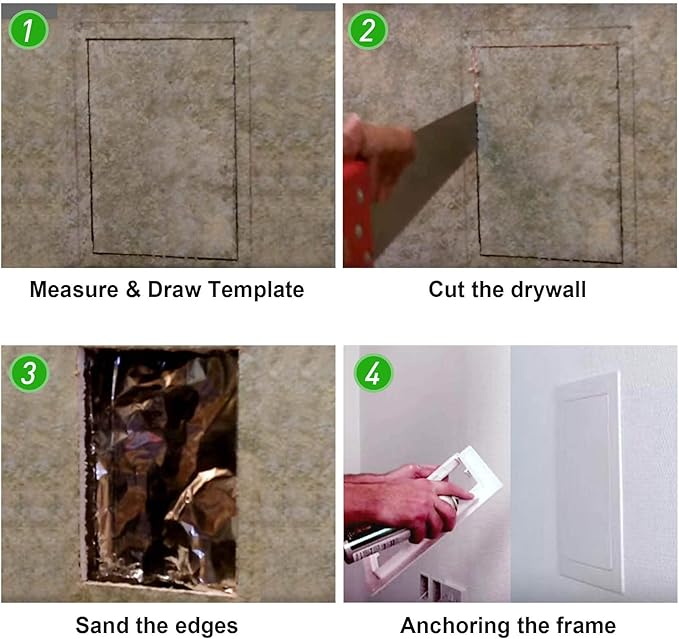 Plumbing Access Panel for Drywall 6 x 9 Inch Plastic Access Door Removable Wall Access Panel Ceiling Reinforced Hinged Durable White