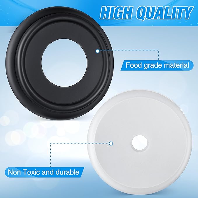 Dreyoo Metal Tub Spout Cover Ring, Bathtub Spout Trim Plate Ring with 1 Pcs Foam Gasket, 1-1/2 Inch ID and 3-5/8 Inch OD(Black)