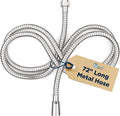 HammerHead Showers Solid Metal Shower Hose Attachment for Showerhead, Extra-Long 72-Inch Universal Replacement Hose for Hand held Shower, Chrome