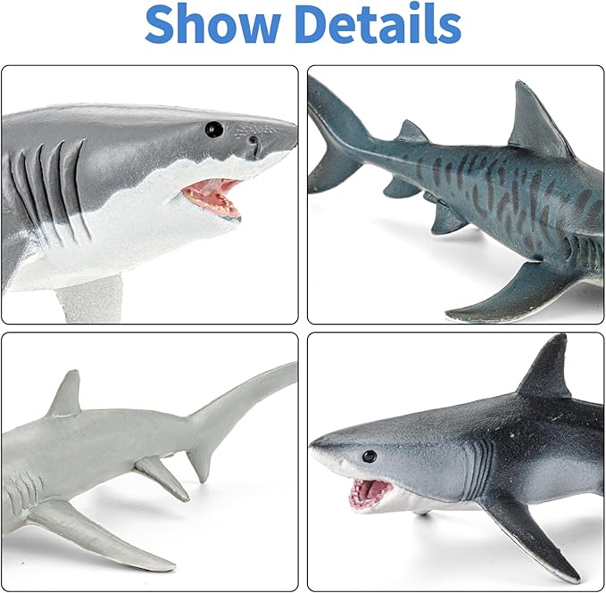 Shark Toys for Kids, 10PCS 5-8" Realistic Shark Figurines & 67PCS 20'' Large Sea Ocean Animals Jigsaw Puzzles Toys for Kids Ages 4-6, Birthday Party Favors & Gifts for Toddlers Boys Girls