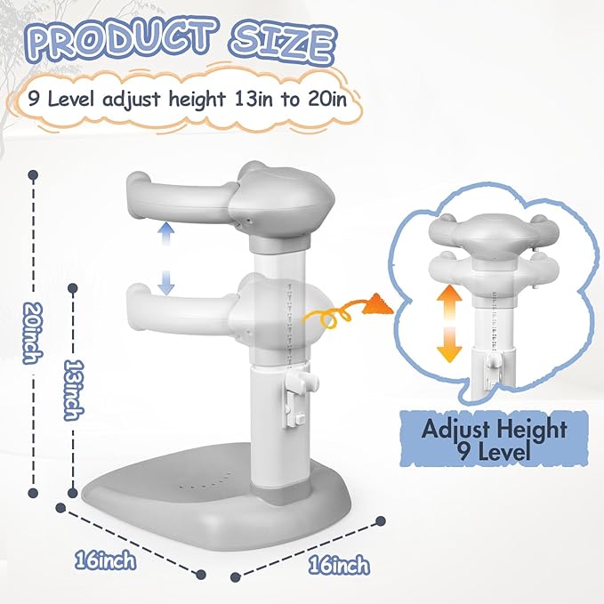 Baby Shower Stand, Baby Shower Standing Support, Adjustable Baby Bath Support with Anti-Slip/Dumping Base, Baby Bath Stand for Themselves,Soporte para Bañera de Bebé,Ideal Gift for Infants 6-36 Months