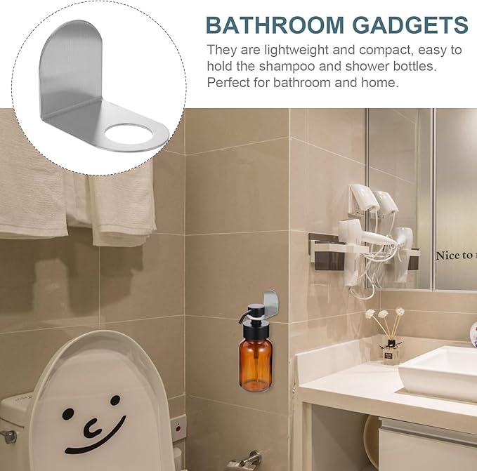 ABOOFAN Wall-Mounted Bathroom Storage Rack with Shampoo Bottle Holder Hook Self-Adhesive Shower Gel Bottle Rack for Space Saving and Organized Bathroom