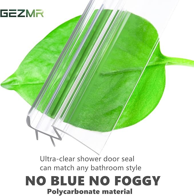 2-Pack Ultra Clear Shower Door Bottom Seal (3/8'' X 39'', Polycarbonate) Frameless Glass Shower Door Seal Strip Shower Door Sweep - Stop Shower Leaks and Create a Water Barrier