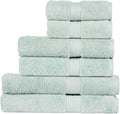 Christy Renaissance 6 Piece Blue Towel Set | 100% Egyptian Cotton | Luxury Bathroom Towels | Soft and Super Absorbent | 675 GSM | 2 Bath Sheet 2 Bath 2 Hand | Eggshell