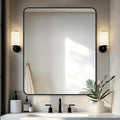 Delma Bathroom Vanity Mirror, Black Framed Bathroom Mirror for Over Sink, High-Definition Bathroom Mirror, Versatile Bathroom Vanity Mirror, Hangs Horizontally or Vertically(36x30, Black)