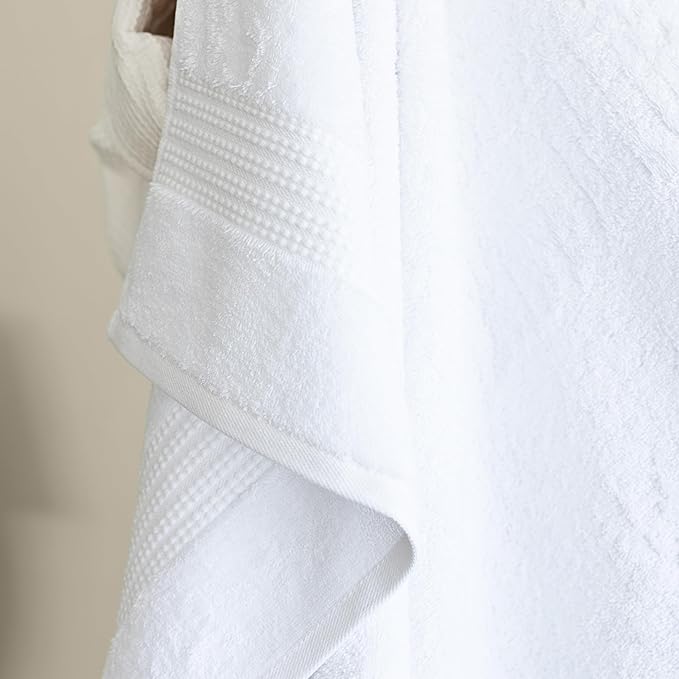 100% Turkish Cotton Towel Set of 6 - Soft, Plush & Super Absorbent - Premium Set with 2 Bath Towels, 2 Hand Towels, and 2 Washcloths - Made in Turkey (White, 6-Piece Towel Set)
